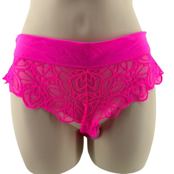 Victoria's Secret PINK Extra Low Cheekster Bright Neon Pink Panty Size Small - Picture 1 of 4